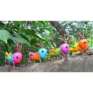 5Metal Garden Grasshopper WallArt DecorativeSet of 4Colorful Cute Locust Outdoor